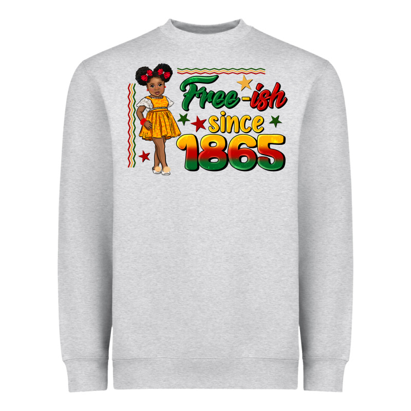 Free Ish Since 1865 Black Girl Peekaboo Juneteenth Heavyweight Sweatshirt by CowGirlArtShop | Teevron