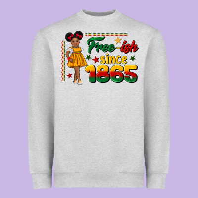 Free Ish Since 1865 Black Girl Peekaboo Juneteenth Heavyweight Sweatshirt Designed By Cowgirlartshop