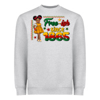Heather Grey free ish since 1865 black girl peekaboo juneteenth Heavyweight Sweatshirt - CowGirlArtShop