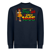Navy free ish since 1865 black girl peekaboo juneteenth Heavyweight Sweatshirt - CowGirlArtShop