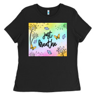 Black just breathe Ladies Tee - MaliasSmallBusiness
