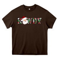 Chocolate Brown howdy santa Heavy Core Tee - AdoDesignShop
