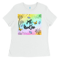 White just breathe Ladies Tee - MaliasSmallBusiness