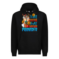 Black Half coffee half daycare provider Premium Hoodie - FaDigitalArtStudio