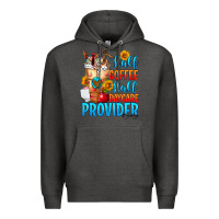 Charcoal Heather Half coffee half daycare provider Premium Hoodie - FaDigitalArtStudio