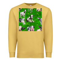 Antique Gold holstein cows seamless pattern Premium Sweatshirt - BundleAndBundleShop