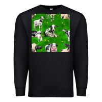 Black holstein cows seamless pattern Premium Sweatshirt - BundleAndBundleShop