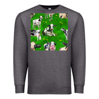Charcoal Heather holstein cows seamless pattern Premium Sweatshirt - BundleAndBundleShop