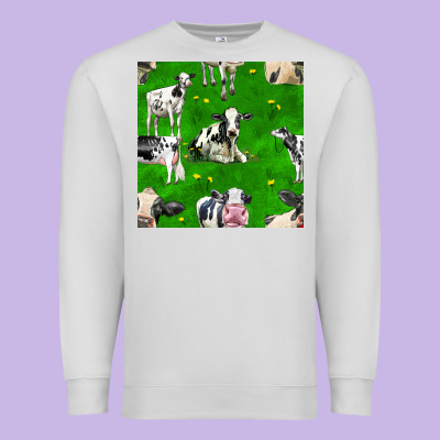 Holstein Cows Seamless Pattern Premium Sweatshirt Designed By Bundleandbundleshop