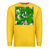 Lemon holstein cows seamless pattern Premium Sweatshirt - BundleAndBundleShop