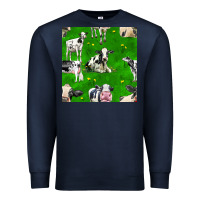 Navy holstein cows seamless pattern Premium Sweatshirt - BundleAndBundleShop