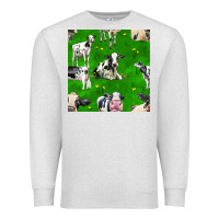 Oatmeal Heather holstein cows seamless pattern Premium Sweatshirt - BundleAndBundleShop