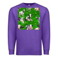 Purple holstein cows seamless pattern Premium Sweatshirt - BundleAndBundleShop
