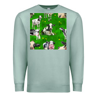 Seafoam holstein cows seamless pattern Premium Sweatshirt - BundleAndBundleShop