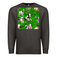 Smoke holstein cows seamless pattern Premium Sweatshirt - BundleAndBundleShop