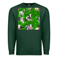 Sports Green holstein cows seamless pattern Premium Sweatshirt - BundleAndBundleShop