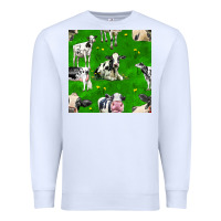 White holstein cows seamless pattern Premium Sweatshirt - BundleAndBundleShop