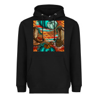 Black western thanksgiving seamless pattern Heavyweight Hoodie - BundleAndBundleShop