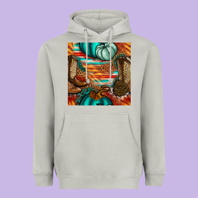 Western Thanksgiving Seamless Pattern Heavyweight Hoodie Designed By Bundleandbundleshop