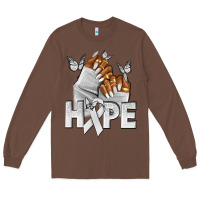 Chestnut hope white ribbon lung cancer nails Long Sleeve Tee - NancyCooperArtShop