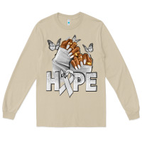 Mushroom hope white ribbon lung cancer nails Long Sleeve Tee - NancyCooperArtShop