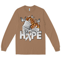 Toasted Coconut hope white ribbon lung cancer nails Long Sleeve Tee - NancyCooperArtShop