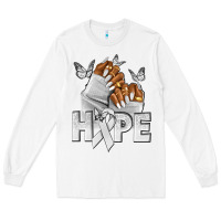 White hope white ribbon lung cancer nails Long Sleeve Tee - NancyCooperArtShop