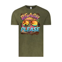 Vintage Olive becach please Vintage Tee - BarkalooDesign