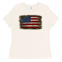 Bone Camouflage Usa Flag Background Ladies Tee - Jasminsmagicworld