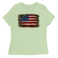 Matcha Camouflage Usa Flag Background Ladies Tee - Jasminsmagicworld
