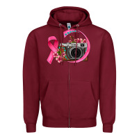 Burgundy floral cancer ribbon vintage camera Zipper Hoodie - FaDigitalArtStudio