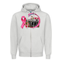 Dove Grey floral cancer ribbon vintage camera Zipper Hoodie - FaDigitalArtStudio