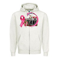 Oatmeal Heather floral cancer ribbon vintage camera Zipper Hoodie - FaDigitalArtStudio