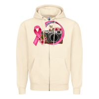 Sandshell floral cancer ribbon vintage camera Zipper Hoodie - FaDigitalArtStudio
