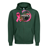 Sports Green floral cancer ribbon vintage camera Zipper Hoodie - FaDigitalArtStudio