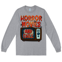 Heather Grey Horror Movies and Chill Long Sleeve Tee - texasbilliewilder