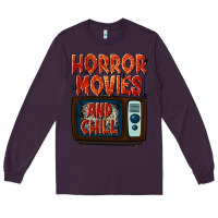 Plum Horror Movies and Chill Long Sleeve Tee - texasbilliewilder