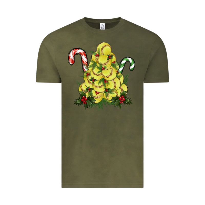 Lightning Softball Christmas Tree Vintage Tee by RanaPortraitStore | Teevron