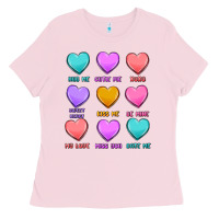 Bubblegum Pink valentine's day candy hearts Ladies Tee - MaliasSmallBusiness