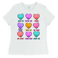 White valentine's day candy hearts Ladies Tee - MaliasSmallBusiness