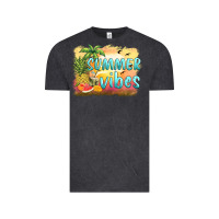 Vintage Black summer vibes sunset and fruits Vintage Tee - BarkalooDesign