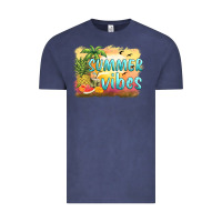 Vintage Denim summer vibes sunset and fruits Vintage Tee - BarkalooDesign