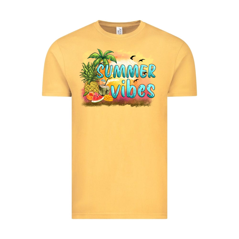 Summer Vibes Sunset And Fruits Vintage Tee by BarkalooDesign | Teevron