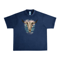 Navy Western Aztec Bull Skull Urban Heavy Tee - Bettercallsaul