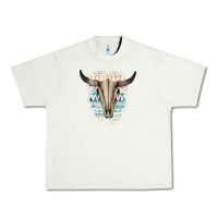 Pistachio Western Aztec Bull Skull Urban Heavy Tee - Bettercallsaul