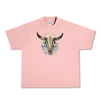 Salmon Western Aztec Bull Skull Urban Heavy Tee - Bettercallsaul