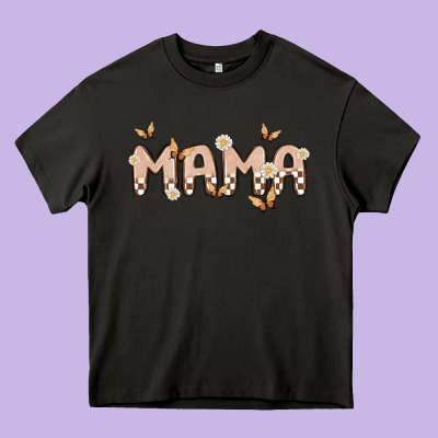 Retro Mama Heavy Core Tee Designed By Maliassmallbusiness