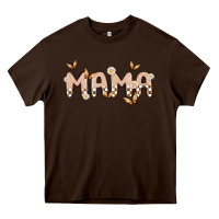 Chocolate Brown retro mama Heavy Core Tee - MaliasSmallBusiness