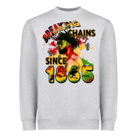 Heather Grey breaking chains since 1865 Heavyweight Sweatshirt - CowGirlArtShop