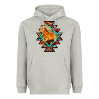 Moon Dust Aztec Symbol With Horse Heavyweight Hoodie - FaDigitalArtStudio